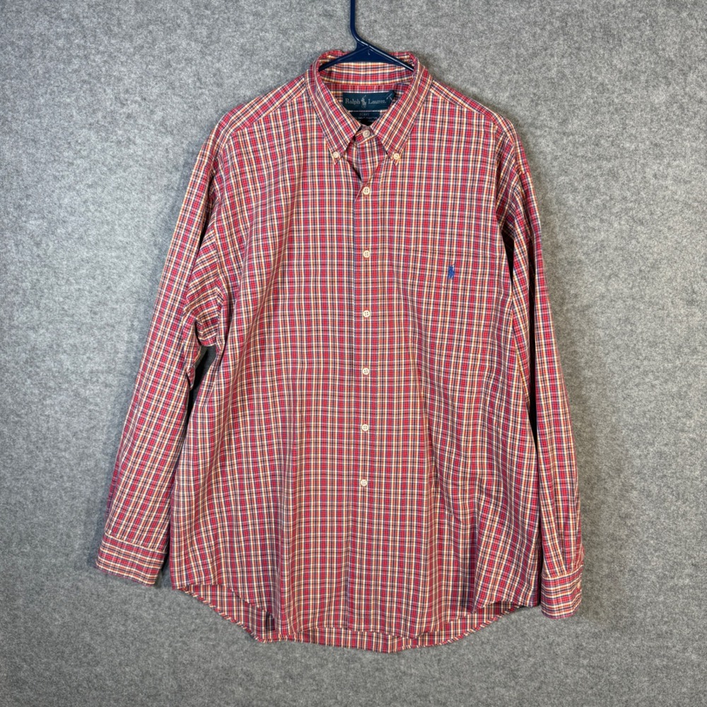 Ralph Lauren Blake Plaid Button Down Long Sleeve Shirt Mens Casual